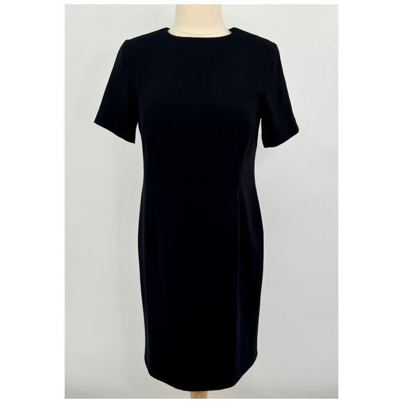 Vintage 90s ALGO Switzerland Womens Black 100% Silk Sheath Dress EU 42/US 14 - Picture 2 of 16